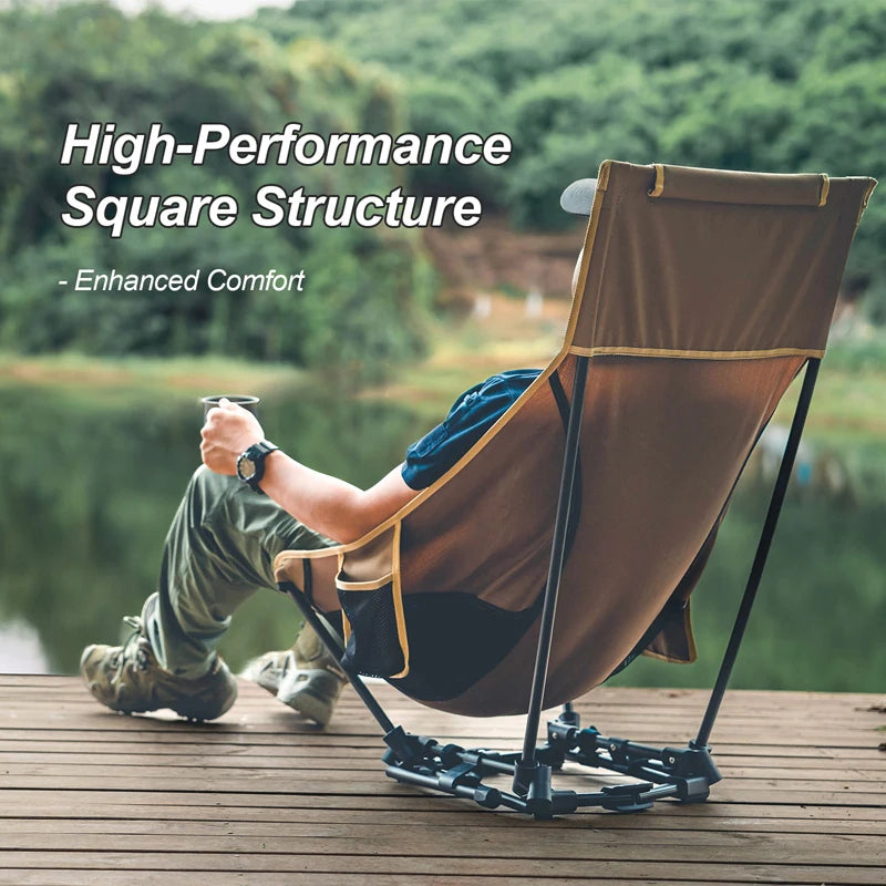 OneTigris Folding Camping Chair – Outdoor High Back Chair for Fishing, Trekking, BBQ, Beach & Gardening