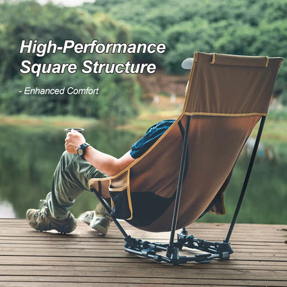 OneTigris Folding Camping Chair – Outdoor High Back Chair for Fishing, Trekking, BBQ, Beach & Gardening