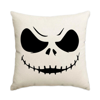 Halloween Pillow Covers — 1pc/4pcs Horror Expression Cushion Covers for Sofa & Home Decor