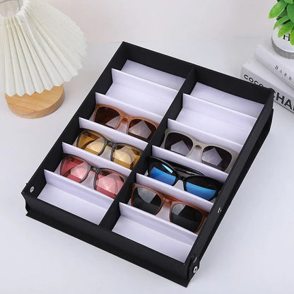 12-Slot Glasses Tray – Sunglasses and Eyeglass Organizer Display Case Holder