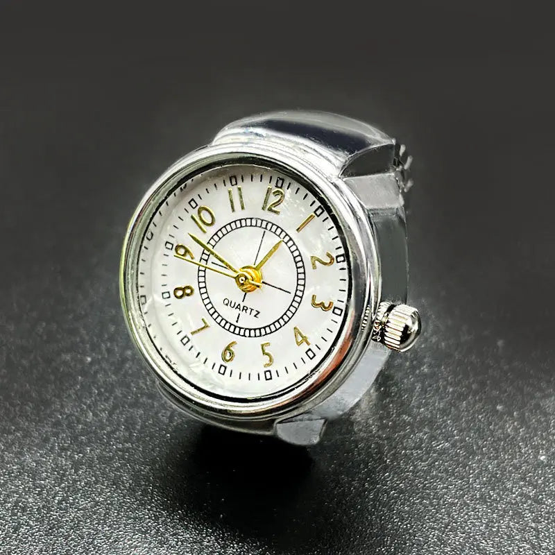 Kiss Jewelry Digital Quartz Finger Watch Ring – Mini Elastic Punk Style Clock Ring for Women, Men & Couple Teens Accessory