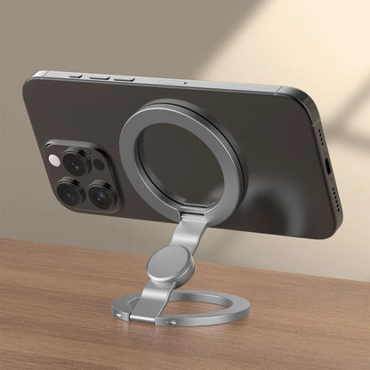 Foldable MagSafe iPhone Holder - 360° Rotating Magnetic Stand & Finger Grip for iPhone 17/16/15/14/13