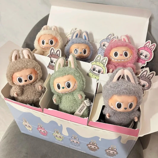 17cm Labubu V1 The Monsters Blind Box - Keychain & Cardiac Macarone Girl Gift with Free Sonny Angel