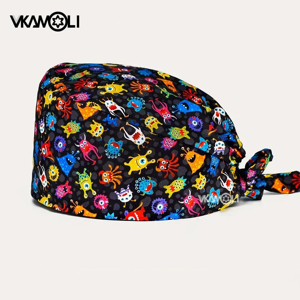 Unisex Ankara Cotton Nursing Hat - 100% Cotton Surgical Scrub Cap for Doctors, Nurses & Veterinary Medical Staff