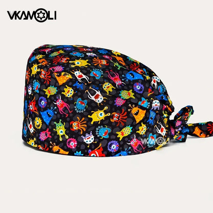 Unisex Ankara Cotton Nursing Hat - 100% Cotton Surgical Scrub Cap for Doctors, Nurses & Veterinary Medical Staff
