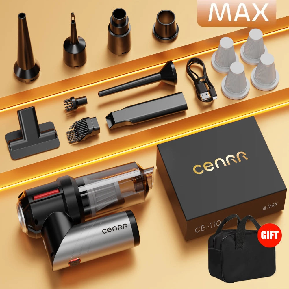 CENRR Mini Car Vacuum Cleaner – 99800PA Powerful Cordless Handheld Blower for Home & Car Cleaning