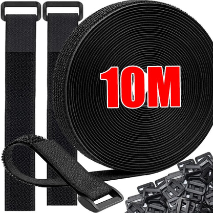 Reusable Nylon Hook & Loop Cable Ties – Adjustable Self-Adhesive Fastening Straps for Cord Management (5M/10M)