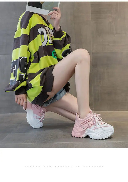 Women's Platform Sneakers - 2024 Spring Fashion Thick Sole Casual Shoes & Tennis Trainers