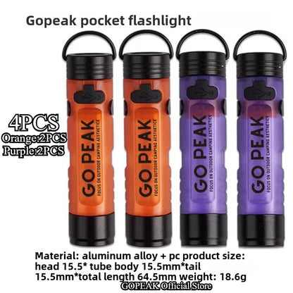 GOPEAK Mini LED Keychain Flashlight – Portable Pocket Clip Light for Outdoor Use, Emergency, Camping & Disaster Relief