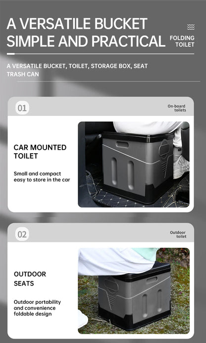 Portable Outdoor Camping Toilet – Odor-Proof Folding Emergency & Multifunctional Travel Toilet