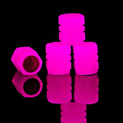 12Pcs Luminous Valve Stem Caps - Fluorescent Night Glowing Wheel Hub Caps for Motorcycle, Bicycle and Car Tyres