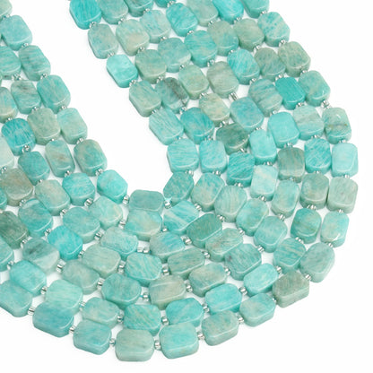 Natural Gemstone Rectangle Beads - 8x12mm Amethyst Citrine Lapis Lazuli Spacer Beads for DIY Jewelry Making & Bracelets