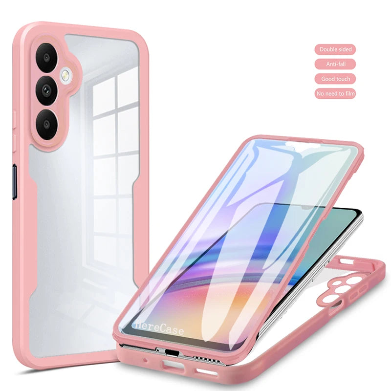 360° Full Body Screen Protector Case for Samsung Galaxy A Series - Transparent Shockproof Protective Cover