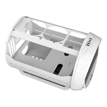 WJCOOLMAN Mini Computer Case - Circular Side-Panel Desktop PC Case with 240mm Water Cooling Support