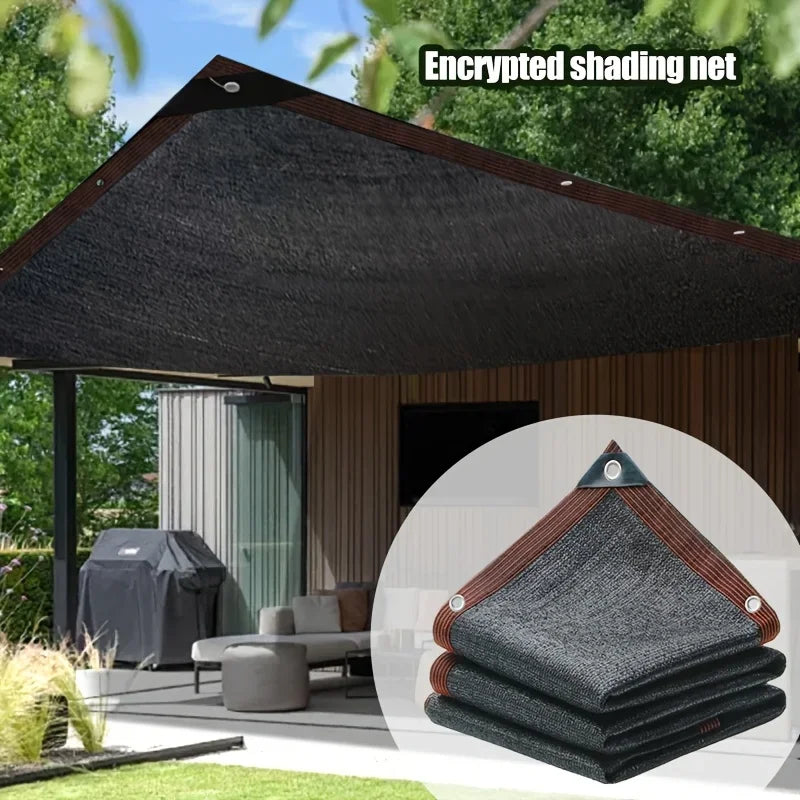 Large Area Black Shade Cloth with Grommets – 90% Sun Shade Netting for Patio, Balcony, Pergola, Greenhouse & Chicken Coop Protection Cover