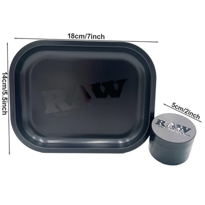Black Herb Spice Grinder & Rolling Tray Combo