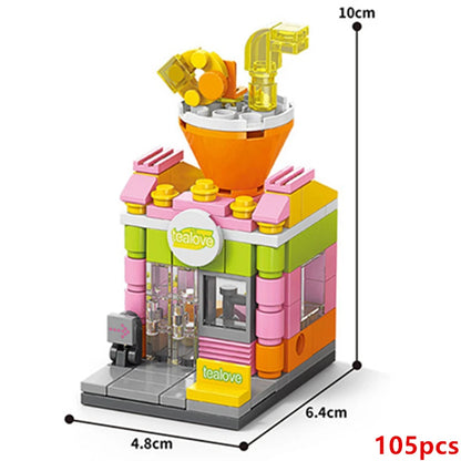 Restaurant Dessert Coffee Pet Fruit Store Building Blocks Kit - Street View Food House Model Toy