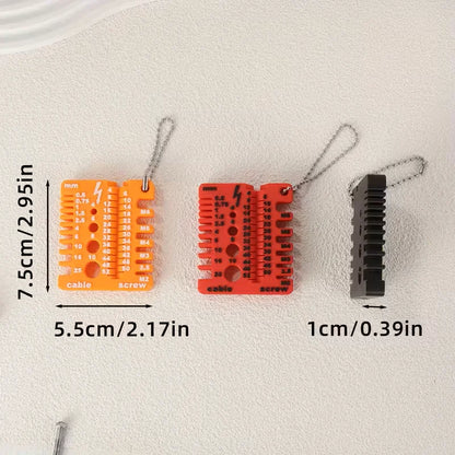 Wire Gauge Measuring Tool - Portable Double-Sided Thickness Ruler for Screw Size and Material Measurement