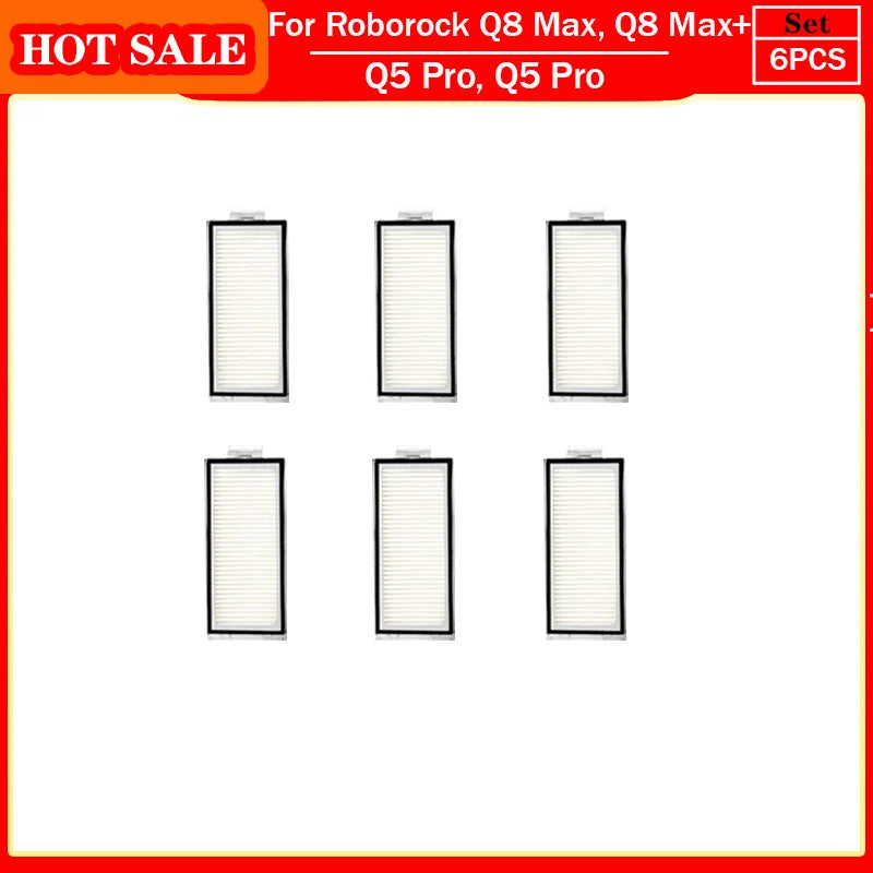 Roborock Q5 Pro & Q8 Max Replacement Parts – Main Brush, Side Brush, HEPA Filter, Mop & Dust Bag Accessories
