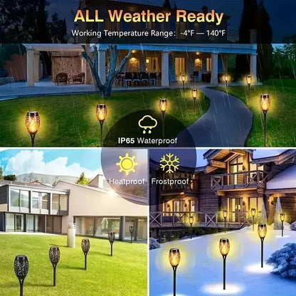 12LED Solar Flame Torch Light: Waterproof Outdoor Garden Decoration - Flickering Light for Lawn, Path, Yard, Patio Floor Lamp