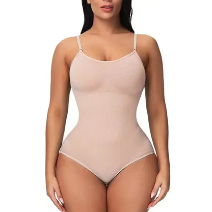 Women's Solid Seamless Shapewear Bodysuit - Tummy Control, Butt Lifting Slimming Body Shaper Underwear
