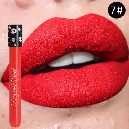 Colored Lip Gloss – Waterproof Matte Lip Glaze in Test Tube, Easy-to-Apply, Long-Lasting Party Lip Makeup