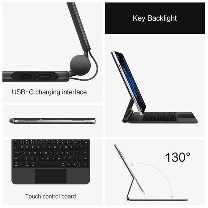 Magic Keyboard for iPad Pro 11/12.9, Air 4/5 & iPad 10th Gen – Smart Magnetic Case & Cover
