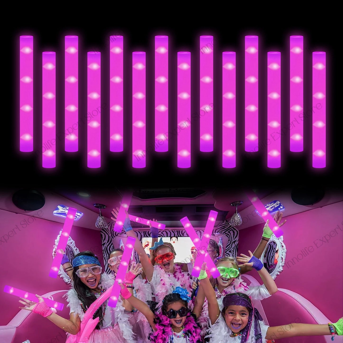 400-30PCS LED Foam Glow Sticks – 3 Modes Party Supplies for Weddings, Birthdays, Concerts, Halloween & Christmas
