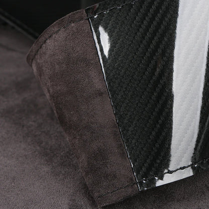 Dual-Tone Carbon Suede Steering Wheel Cover — Non-Slip, Soft Comfort, Universal Fit for Round & D-Type Wheels