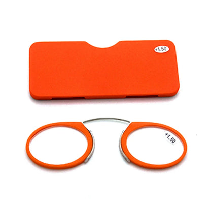 NONOR Magnifying Nose Clip Reading Glasses - Ultralight TR90 No Arm Portable Eyewear with Case +1.0 to +3.0 Lens