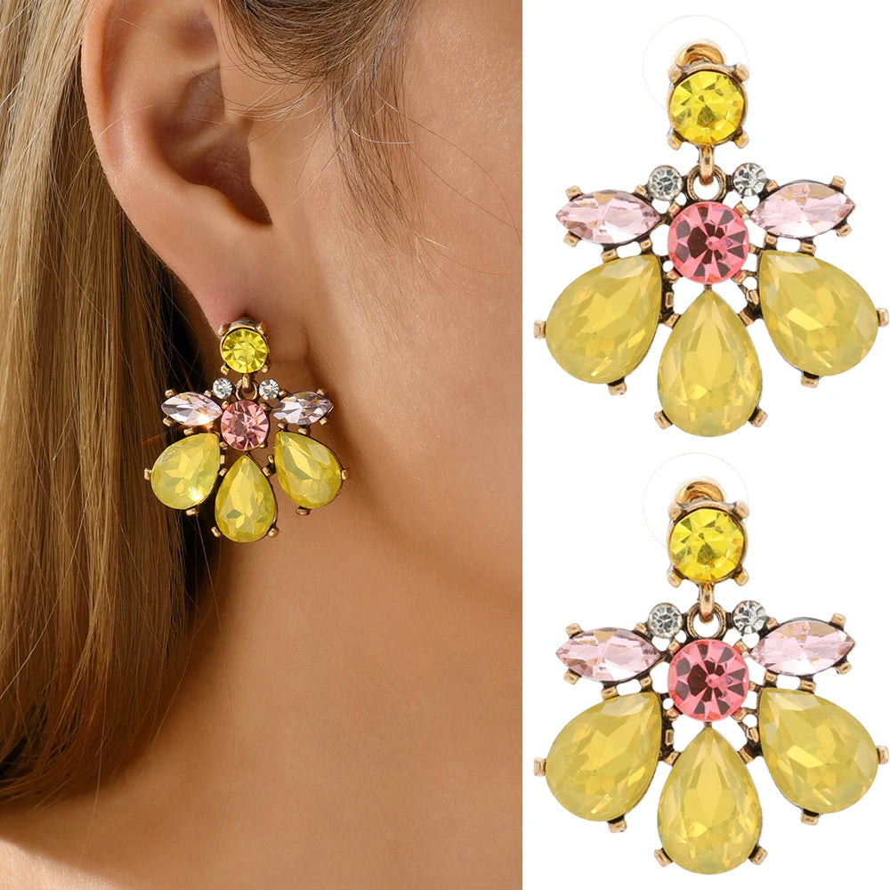 Luxury Crystal Geometric Dangle Earrings – Fashion Wedding & Party Jewelry for Women