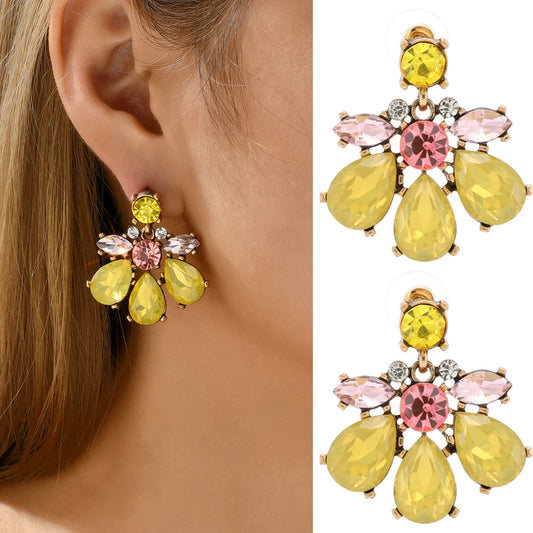Luxury Crystal Geometric Dangle Earrings – Fashion Wedding & Party Jewelry for Women