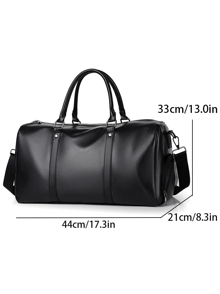 Retro Short Trip Bag – Large Capacity Sports, Motorcycle, and Training PU Waterproof Leisure Fitness Bag