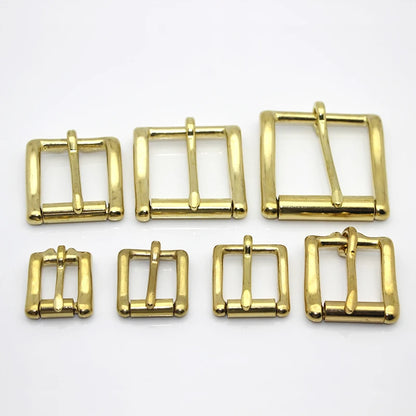 Brass Roller Belt Buckle – Adjustable Pin Buckle for Leather Belts, Bag Straps, DIY Crafts, and Accessories