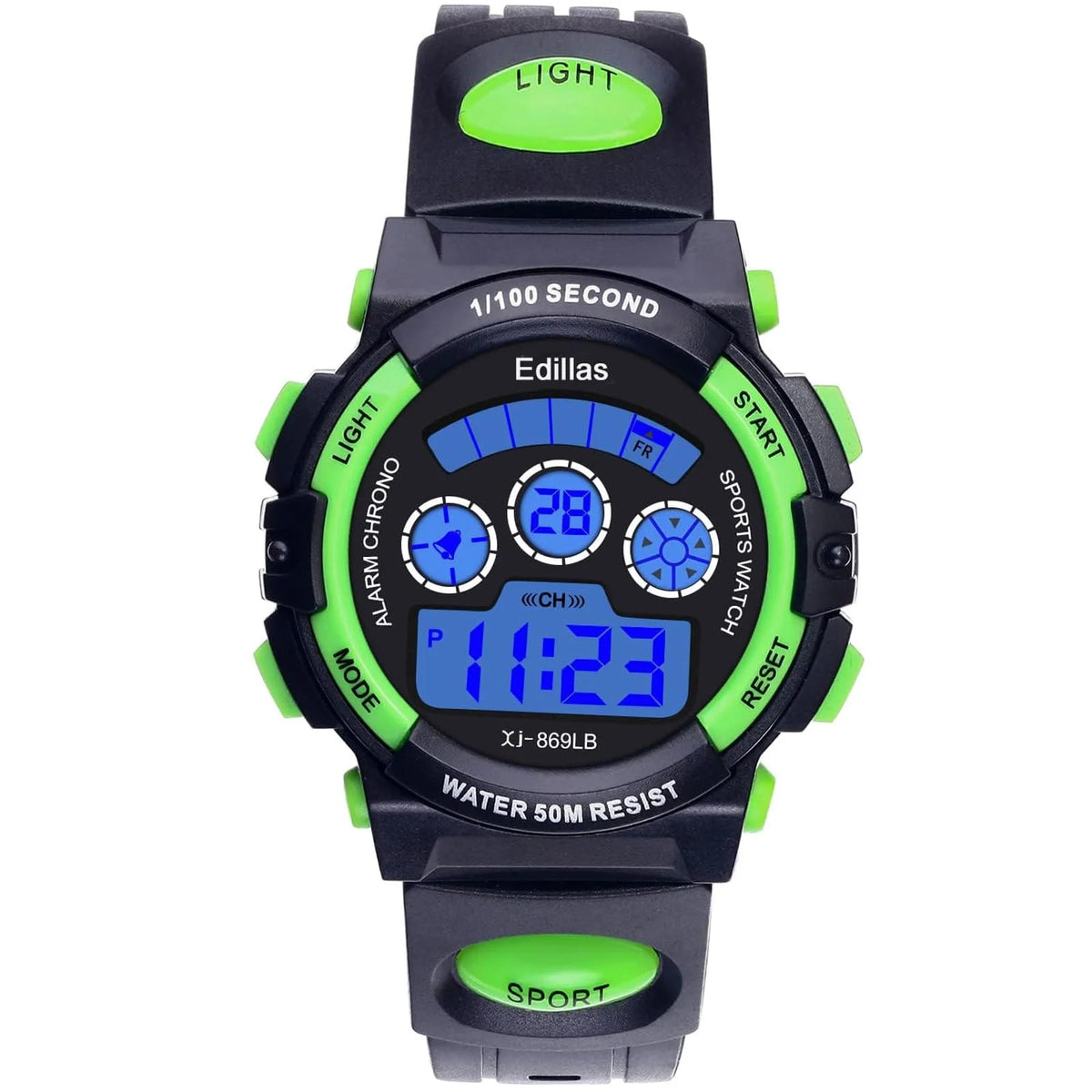 Socico Digital Watch for Kids - Color LED Sports Wristwatch with Alarm Clock and Waterproof Design for Boys and Girls