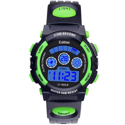 Socico Digital Watch for Kids - Color LED Sports Wristwatch with Alarm Clock and Waterproof Design for Boys and Girls