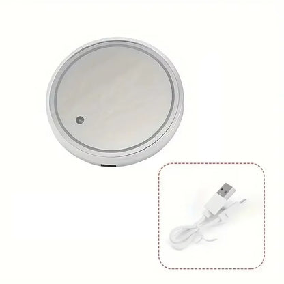 7-Color Changing Car Cup Holder Lights - USB Rechargeable LED Ambient Glowing Coaster Pads with Anti-Slip Design