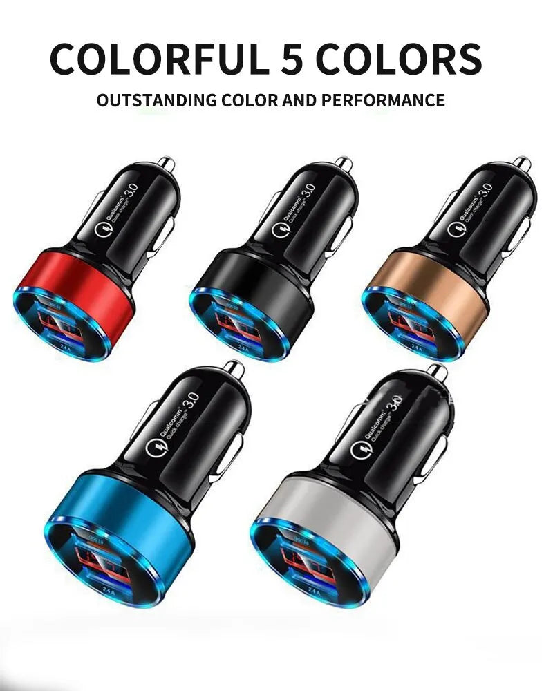 JMGC001A Intelligent Dual USB Car Charger - Multifunctional with Digital Display for Vehicle Charging