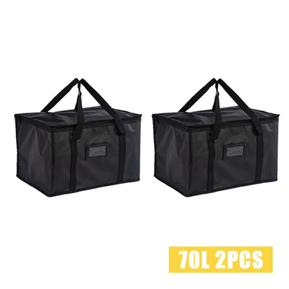70L Large Capacity Insulated Cooler Bag – Thermal Foil Lunch & Food Storage Tote, Portable Zip Picnic & Camping Bag for Hot & Cold Retention