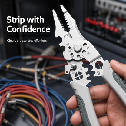 8.5-Inch Electrician Pliers – Heavy-Duty Wire Stripping, Cutting & Crimping Tool with Non-Slip Grip