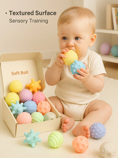 6Pcs Baby Sensory Balls - Montessori Teething & Early Learning Massage Water Toy Set