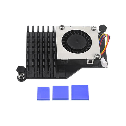 Raspberry Pi 5 Active Cooler — Aluminum Heatsink with PWM Adjustable Fan, Black/Silver/Blue Cooling Radiator for Pi 5