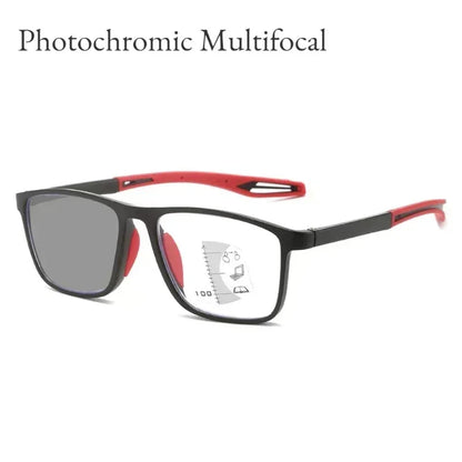 Photochromic TR90 Anti-Blue Light Multifocal Reading Glasses – Progressive Near & Far Eyewear for Men & Women, Sports Eyeglasses