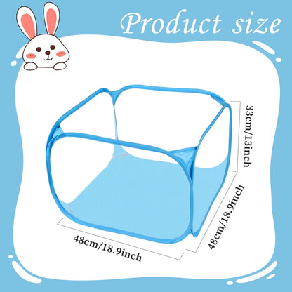 Portable Small Animal Playpen - Foldable Pet Cage with Transparent Mesh for Cats & Chickens