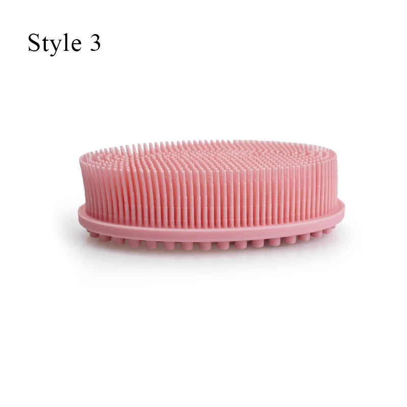 Exfoliating Silicone Bristle Sponge – Dead Skin Scrubber & Scalp Massager Bath Brush