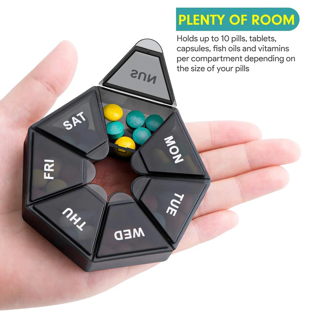 Folding Pill Case – Portable Medicine Organizer, Capsule & Tablet Storage Box, Empty Pillbox Container