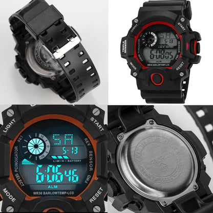 Men’s Sports Digital Watch – Large Dial Military Style Wristwatch, Waterproof Multifunctional Electronic Watch with Luminous Display & Alarm for Active Wear & Outdoor Use