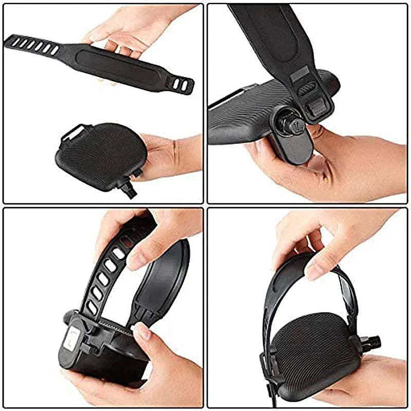 2/4pcs Exercise Bike Pedal Straps – Adjustable Length Cycling Belts for Stationary Fitness, Fix Bands Tape