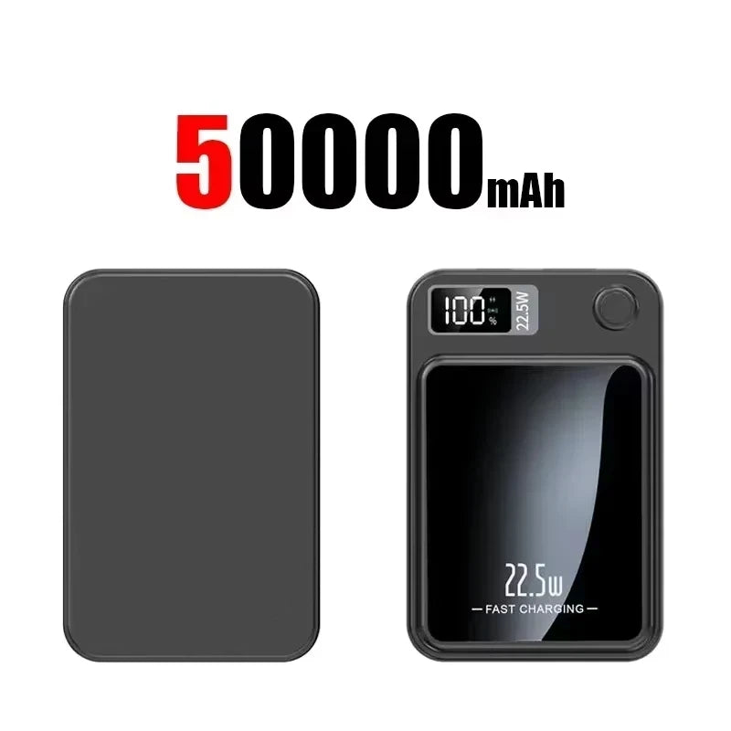 Lenovo 100000mAh Magnetic Power Bank - Wireless Fast Charger Portable Battery Pack for iPhone, Samsung & Xiaomi