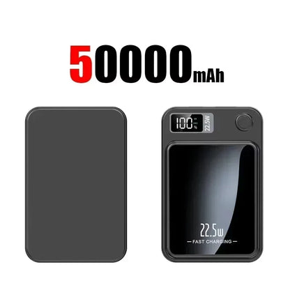 Lenovo 100000mAh Magnetic Power Bank - Wireless Fast Charger Portable Battery Pack for iPhone, Samsung & Xiaomi